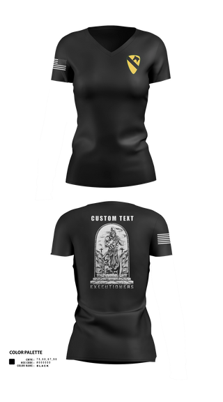 Womens Short Sleeve Vneck Shirt, Executioners, Army, Teamtime, Team time, sublimation, custom sports apparel, team uniforms, spirit wear, spiritwear, sports uniforms, custom shirts, team store, custom team store, fundraiser sports, apparel fundraiser