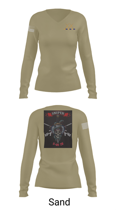 5-20 Infantry, Sniper section 41937492 Women's Long Sleeve V-neck Shirt - 97