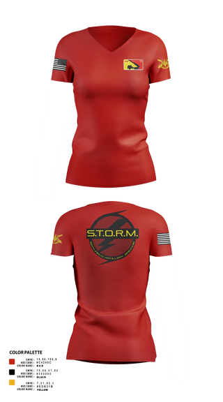 Womens Short Sleeve Vneck Shirt, H2F STORM, Army, Teamtime, Team time, sublimation, custom sports apparel, team uniforms, spirit wear, spiritwear, sports uniforms, custom shirts, team store, custom team store, fundraiser sports, apparel fundraiser