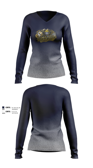 Womens Long Sleeve Vneck Shirt, Naches Valley Ranger Track & Field, Track & Field, Teamtime, Team time, sublimation, custom sports apparel, team uniforms, spirit wear, spiritwear, sports uniforms, custom shirts, team store, custom team store, fundraiser sports, apparel fundraiser