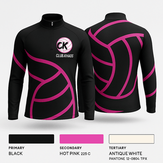 Quarter Zip Jacket, Club Khaos, Women's Volleyball, Teamtime, Team time, sublimation, custom sports apparel, team uniforms, spirit wear, spiritwear, sports uniforms, custom shirts, team store, custom team store, fundraiser sports, apparel fundraiser