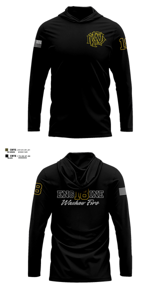 Long Sleeve hooded sunshirt, Waxhaw Fire, Fire Department, Teamtime, Team time, sublimation, custom sports apparel, team uniforms, spirit wear, spiritwear, sports uniforms, custom shirts, team store, custom team store, fundraiser sports, apparel fundraiser