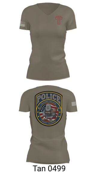 Womens Short Sleeve Vneck Shirt, NYPD THREAT, Police, Teamtime, Team time, sublimation, custom sports apparel, team uniforms, spirit wear, spiritwear, sports uniforms, custom shirts, team store, custom team store, fundraiser sports, apparel fundraiser
