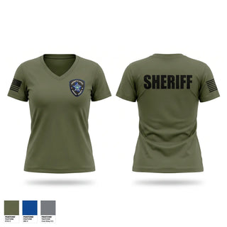 Womens Short Sleeve Vneck Shirt, Johnson County Sheriff office Texas, Police, Teamtime, Team time, sublimation, custom sports apparel, team uniforms, spirit wear, spiritwear, sports uniforms, custom shirts, team store, custom team store, fundraiser sports, apparel fundraiser