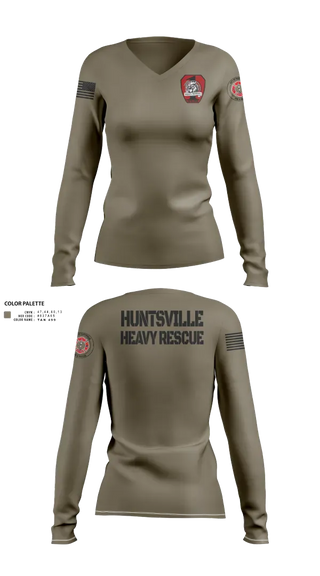 Womens Long Sleeve Vneck Shirt, HFR Heavy Rescue, Fire Department, Teamtime, Team time, sublimation, custom sports apparel, team uniforms, spirit wear, spiritwear, sports uniforms, custom shirts, team store, custom team store, fundraiser sports, apparel fundraiser