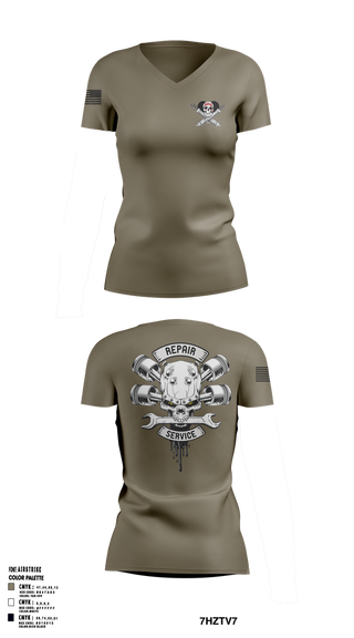 Womens Short Sleeve Vneck Shirt, 1-320TH FAR FOX CO, Army, Teamtime, Team time, sublimation, custom sports apparel, team uniforms, spirit wear, spiritwear, sports uniforms, custom shirts, team store, custom team store, fundraiser sports, apparel fundraiser