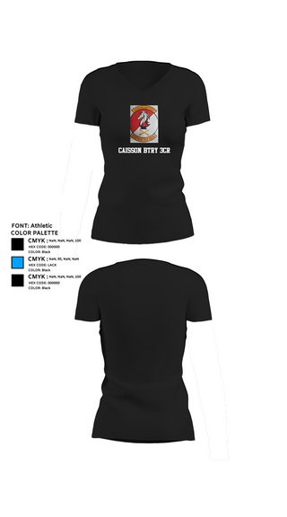 Womens Short Sleeve Vneck Shirt, Caisson BTRY 3CR, , Teamtime, Team time, sublimation, custom sports apparel, team uniforms, spirit wear, spiritwear, sports uniforms, custom shirts, team store, custom team store, fundraiser sports, apparel fundraiser