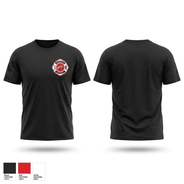 Old School Cotton Feel Shirt, Edinburgh Fire Lancer Logo, EMS/EMT, Teamtime, Team time, sublimation, custom sports apparel, team uniforms, spirit wear, spiritwear, sports uniforms, custom shirts, team store, custom team store, fundraiser sports, apparel fundraiser