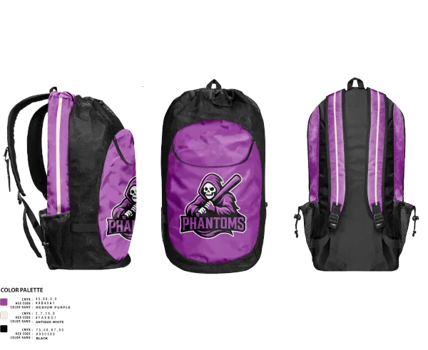Gear Bag, Clarksville Phantoms, Baseball, Teamtime, Team time, sublimation, custom sports apparel, team uniforms, spirit wear, spiritwear, sports uniforms, custom shirts, team store, custom team store, fundraiser sports, apparel fundraiser