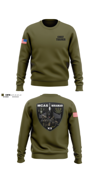 Crew Neck Sweatshirt, MCAS Miramar Military Working Dog Section, Marines, Teamtime, Team time, sublimation, custom sports apparel, team uniforms, spirit wear, spiritwear, sports uniforms, custom shirts, team store, custom team store, fundraiser sports, apparel fundraiser