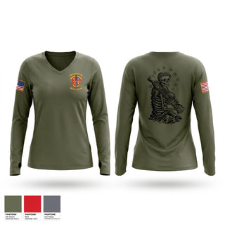Womens Long Sleeve Vneck Shirt, V3/7, Marines, Teamtime, Team time, sublimation, custom sports apparel, team uniforms, spirit wear, spiritwear, sports uniforms, custom shirts, team store, custom team store, fundraiser sports, apparel fundraiser