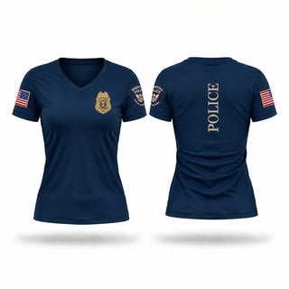 Womens Short Sleeve Vneck Shirt, Sinai Hospital Police, Police, Teamtime, Team time, sublimation, custom sports apparel, team uniforms, spirit wear, spiritwear, sports uniforms, custom shirts, team store, custom team store, fundraiser sports, apparel fundraiser