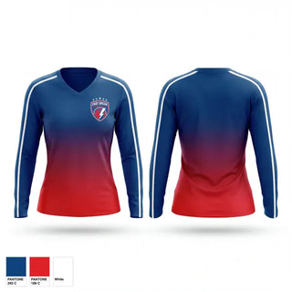 Womens Long Sleeve Vneck Shirt, Fast Break Basketball, Men's Basketball, Teamtime, Team time, sublimation, custom sports apparel, team uniforms, spirit wear, spiritwear, sports uniforms, custom shirts, team store, custom team store, fundraiser sports, apparel fundraiser