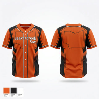 Full Button Baseball Jersey, Beavercreek Sox, Baseball, Teamtime, Team time, sublimation, custom sports apparel, team uniforms, spirit wear, spiritwear, sports uniforms, custom shirts, team store, custom team store, fundraiser sports, apparel fundraiser