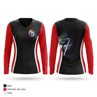 Womens Long Sleeve Vneck Shirt, WW Icons, Women's Basketball, Teamtime, Team time, sublimation, custom sports apparel, team uniforms, spirit wear, spiritwear, sports uniforms, custom shirts, team store, custom team store, fundraiser sports, apparel fundraiser