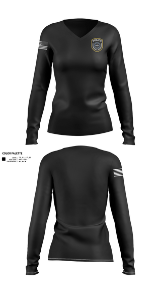 Womens Long Sleeve Vneck Shirt, Dora Police, Police, Teamtime, Team time, sublimation, custom sports apparel, team uniforms, spirit wear, spiritwear, sports uniforms, custom shirts, team store, custom team store, fundraiser sports, apparel fundraiser