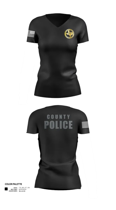 Nueces County Constable PCT4 30073114 Women's Short Sleeve V-neck Shirt - 21