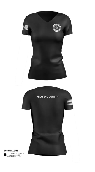 Womens Short Sleeve Vneck Shirt, Floyd County Sheriff’s Office, Police, Teamtime, Team time, sublimation, custom sports apparel, team uniforms, spirit wear, spiritwear, sports uniforms, custom shirts, team store, custom team store, fundraiser sports, apparel fundraiser
