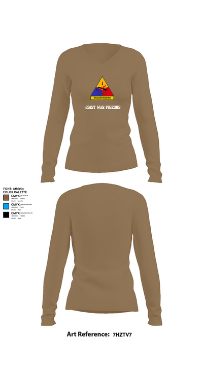 261st War Pigeons Women's Long Sleeve V-neck Shirt - 2