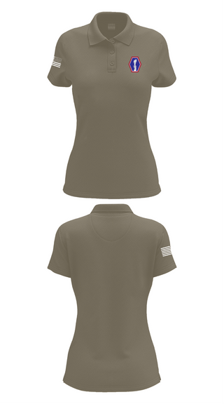 Womens Short Sleeve Performance Polo, 100 Battalion 442 Infantry, Army, Teamtime, Team time, sublimation, custom sports apparel, team uniforms, spirit wear, spiritwear, sports uniforms, custom shirts, team store, custom team store, fundraiser sports, apparel fundraiser