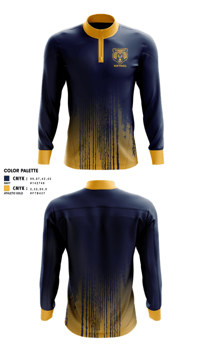 Lancaster High School Softball 53063837 Quarter Zip Jacket - 1