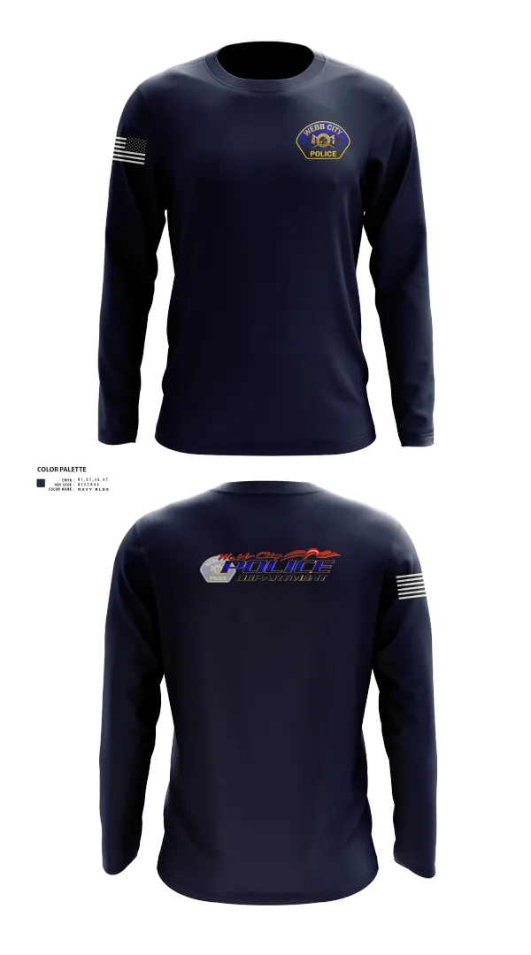 Long Sleeve Performance Shirt, Webb City Police Department, Police, Teamtime, Team time, sublimation, custom sports apparel, team uniforms, spirit wear, spiritwear, sports uniforms, custom shirts, team store, custom team store, fundraiser sports, apparel fundraiser