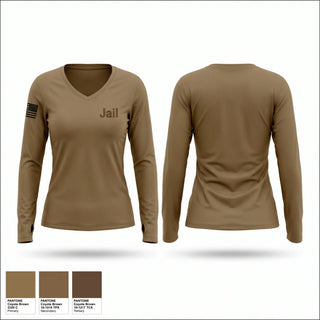 Womens Long Sleeve Vneck Shirt, Jail, Police, Teamtime, Team time, sublimation, custom sports apparel, team uniforms, spirit wear, spiritwear, sports uniforms, custom shirts, team store, custom team store, fundraiser sports, apparel fundraiser