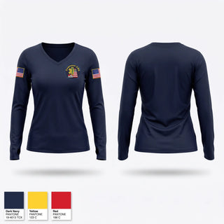 Womens Long Sleeve Vneck Shirt, Downeast EMS, EMS/EMT, Teamtime, Team time, sublimation, custom sports apparel, team uniforms, spirit wear, spiritwear, sports uniforms, custom shirts, team store, custom team store, fundraiser sports, apparel fundraiser