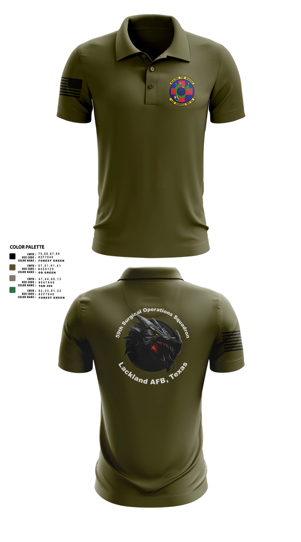 Short Sleeve Performance Polo, 59th Surgical Operations Squadron, Air Force, Teamtime, Team time, sublimation, custom sports apparel, team uniforms, spirit wear, spiritwear, sports uniforms, custom shirts, team store, custom team store, fundraiser sports, apparel fundraiser