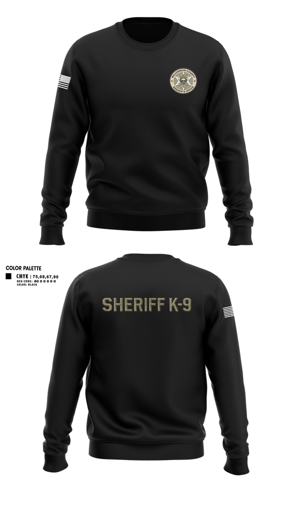 Crew Neck Sweatshirt, Williamson County K-9 Unit, Police, Teamtime, Team time, sublimation, custom sports apparel, team uniforms, spirit wear, spiritwear, sports uniforms, custom shirts, team store, custom team store, fundraiser sports, apparel fundraiser