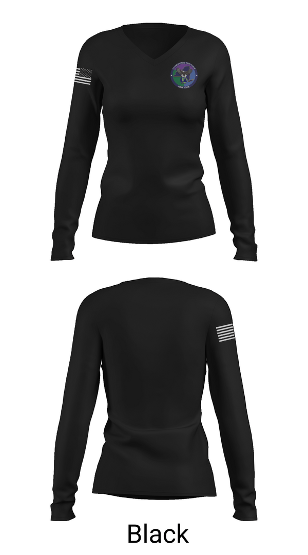 Womens Long Sleeve Vneck Shirt, New York Counterdrug Task Force, Police, Teamtime, Team time, sublimation, custom sports apparel, team uniforms, spirit wear, spiritwear, sports uniforms, custom shirts, team store, custom team store, fundraiser sports, apparel fundraiser