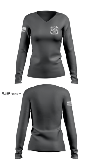 Womens Long Sleeve Vneck Shirt, JPD PBA, Police, Teamtime, Team time, sublimation, custom sports apparel, team uniforms, spirit wear, spiritwear, sports uniforms, custom shirts, team store, custom team store, fundraiser sports, apparel fundraiser