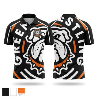 Short Sleeve Performance Polo, Green, Wrestling, Teamtime, Team time, sublimation, custom sports apparel, team uniforms, spirit wear, spiritwear, sports uniforms, custom shirts, team store, custom team store, fundraiser sports, apparel fundraiser