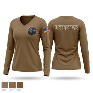 Womens Long Sleeve Vneck Shirt, Robstown OCU Gang Unit, Police, Teamtime, Team time, sublimation, custom sports apparel, team uniforms, spirit wear, spiritwear, sports uniforms, custom shirts, team store, custom team store, fundraiser sports, apparel fundraiser