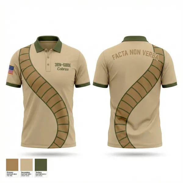 Short Sleeve Performance Polo, 3BN/6BDE Cobras, Army, Teamtime, Team time, sublimation, custom sports apparel, team uniforms, spirit wear, spiritwear, sports uniforms, custom shirts, team store, custom team store, fundraiser sports, apparel fundraiser