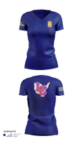 Lewis County Lions 17232794 Women's Short Sleeve V-neck Shirt - 10