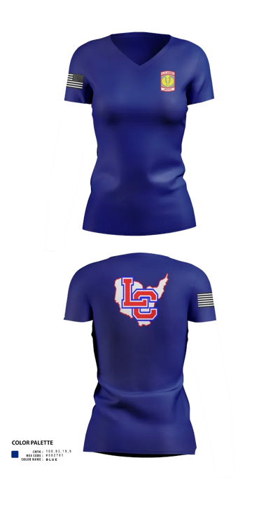Lewis County Lions 17232794 Women's Short Sleeve V-neck Shirt - 10