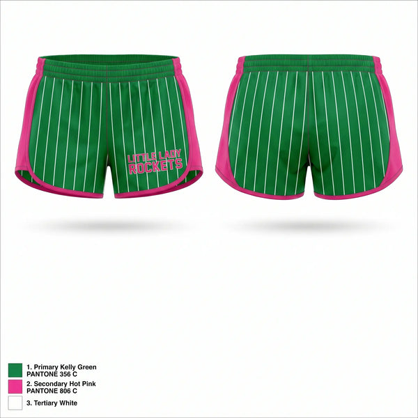 Womens Shorts, Little Lady Rockets, Softball, Teamtime, Team time, sublimation, custom sports apparel, team uniforms, spirit wear, spiritwear, sports uniforms, custom shirts, team store, custom team store, fundraiser sports, apparel fundraiser