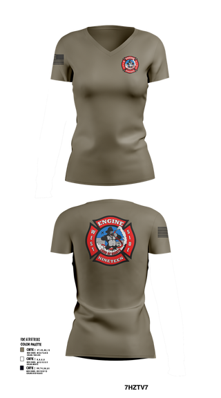 Womens Short Sleeve Vneck Shirt, Station 19, Fire Department, Teamtime, Team time, sublimation, custom sports apparel, team uniforms, spirit wear, spiritwear, sports uniforms, custom shirts, team store, custom team store, fundraiser sports, apparel fundraiser