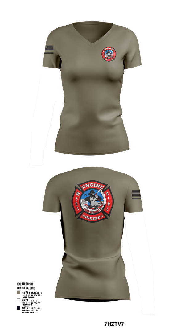 Womens Short Sleeve Vneck Shirt, Station 19, Fire Department, Teamtime, Team time, sublimation, custom sports apparel, team uniforms, spirit wear, spiritwear, sports uniforms, custom shirts, team store, custom team store, fundraiser sports, apparel fundraiser