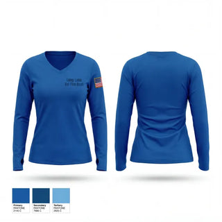 Womens Long Sleeve Vneck Shirt, Long Lake Vol. Fire Dept., Fire Department, Teamtime, Team time, sublimation, custom sports apparel, team uniforms, spirit wear, spiritwear, sports uniforms, custom shirts, team store, custom team store, fundraiser sports, apparel fundraiser