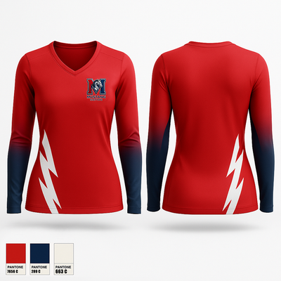 Mull Mustangs 47908731 Women's Long Sleeve V-neck Shirt - 1