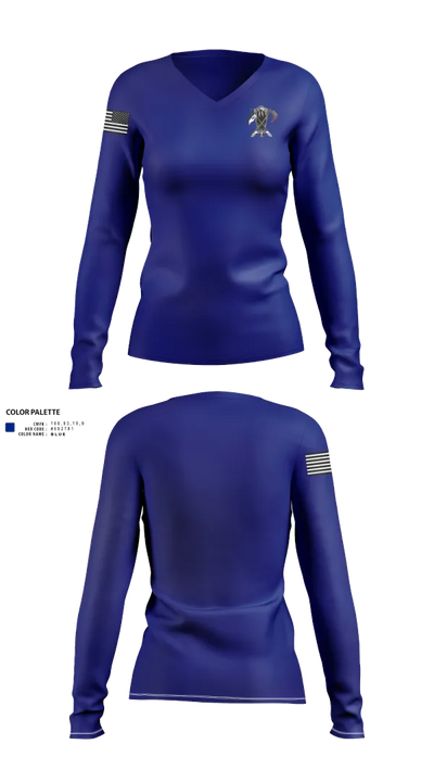 HSC, IIIAC 54051941 Women's Long Sleeve V-neck Shirt - 21