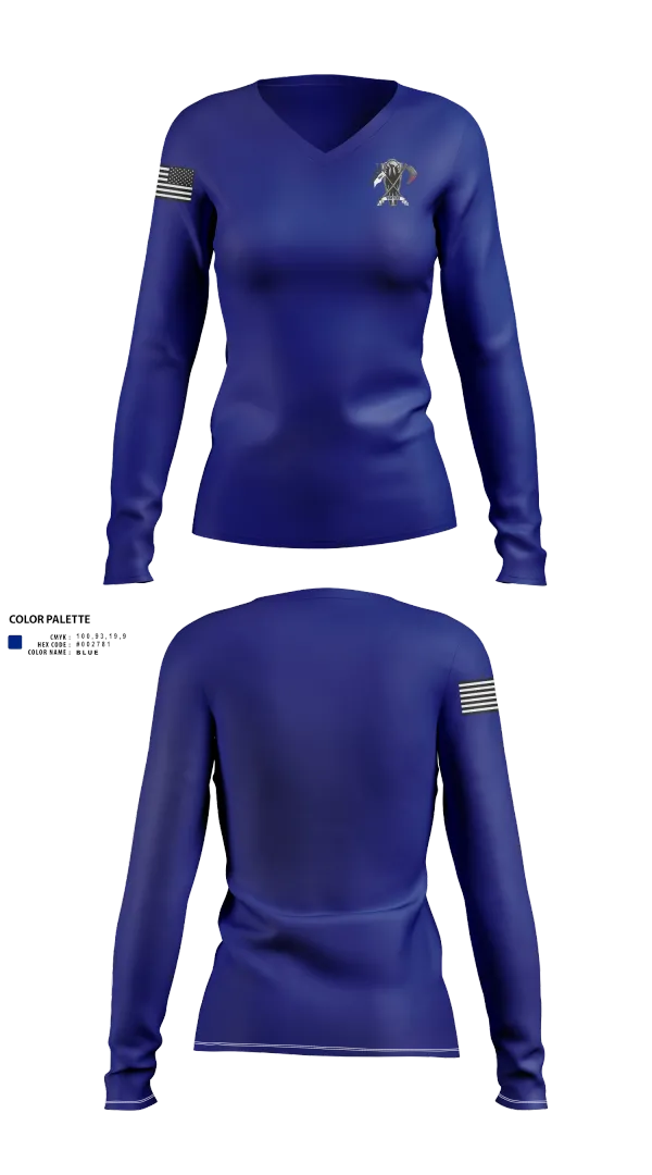 Womens Long Sleeve Vneck Shirt, HSC, IIIAC, , Teamtime, Team time, sublimation, custom sports apparel, team uniforms, spirit wear, spiritwear, sports uniforms, custom shirts, team store, custom team store, fundraiser sports, apparel fundraiser