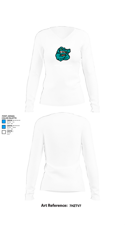 Martin County High School Basketball 52043230 Women's Long Sleeve V-neck Shirt - 15