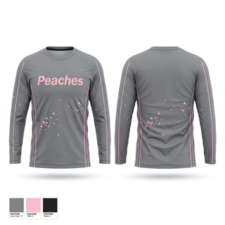Long Sleeve Performance Shirt, Peaches, Softball, Teamtime, Team time, sublimation, custom sports apparel, team uniforms, spirit wear, spiritwear, sports uniforms, custom shirts, team store, custom team store, fundraiser sports, apparel fundraiser