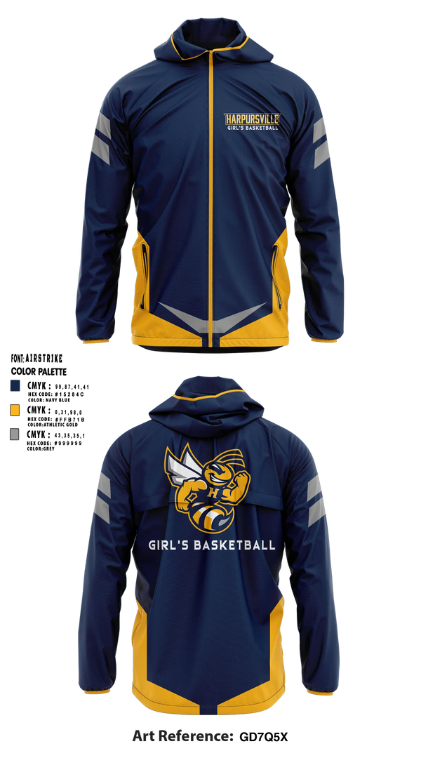 Windbreaker, Harpursville Hornets, Women's Basketball, Teamtime, Team time, sublimation, custom sports apparel, team uniforms, spirit wear, spiritwear, sports uniforms, custom shirts, team store, custom team store, fundraiser sports, apparel fundraiser