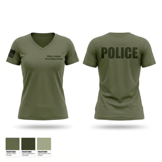 Womens Short Sleeve Vneck Shirt, Ohkay Owingeh Police Department, Police, Teamtime, Team time, sublimation, custom sports apparel, team uniforms, spirit wear, spiritwear, sports uniforms, custom shirts, team store, custom team store, fundraiser sports, apparel fundraiser
