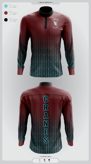 Quarter Zip Jacket, Cranes, Spirit Store, Teamtime, Team time, sublimation, custom sports apparel, team uniforms, spirit wear, spiritwear, sports uniforms, custom shirts, team store, custom team store, fundraiser sports, apparel fundraiser