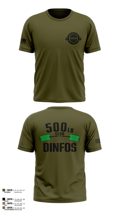 DINFOS 1000LB Club 26968217 Short Sleeve Performance Shirt - 16
